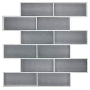 Dark Stone Gray Ceramic 10.5 in. x 10.5 in. Vinyl Peel and Stick Tiles (Total sq. ft. covered 2.45 sq. ft./4-Pack)