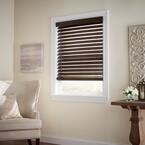Espresso Cordless Room Darkening 2.5 in. Premium Faux Wood Blind for Window - 32.5 in. W x 64 in. L