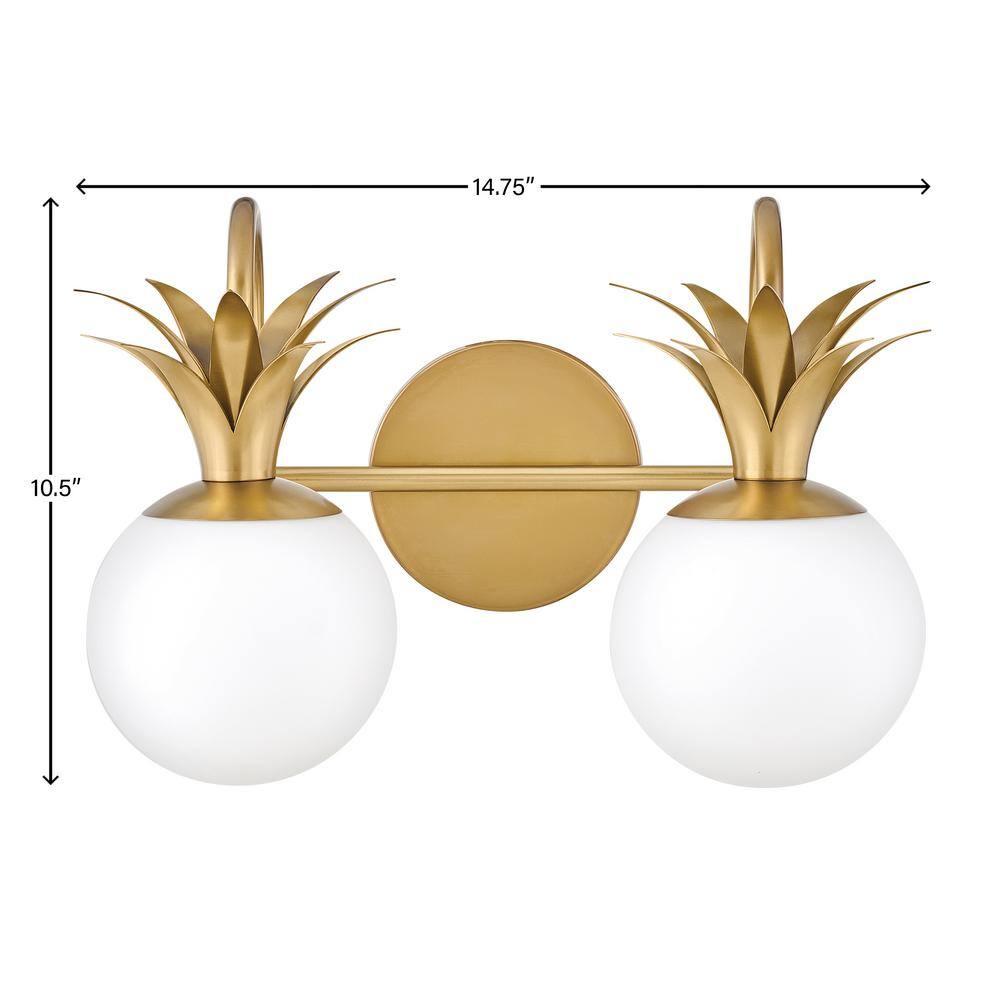 Heritage Brass 2-Light Vanity with Etched Opal Shades
