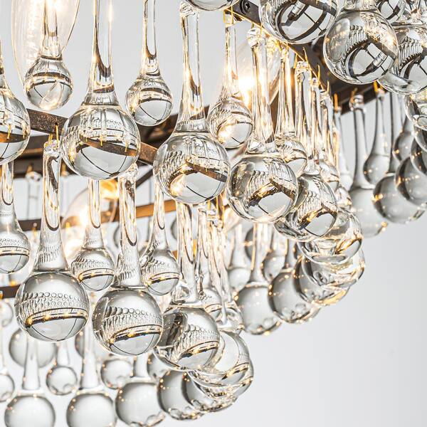 Rennnsan Alvin 10-Light Black Dimmable Tiered Teardrop