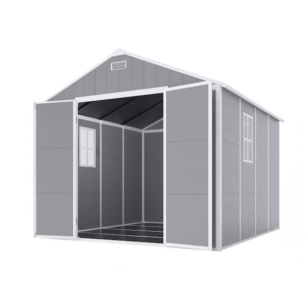 Premium 8 ft. x 8 ft. Resin Outdoor Storage Shed-Waterproof, UV-Proof, Spacious and Multi-Functional (64 sq. ft. )