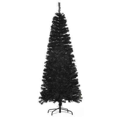6 ft. Artificial Christmas Tree with Stand, Holiday Home Indoor Decoration for Party with Automatic Open, Black