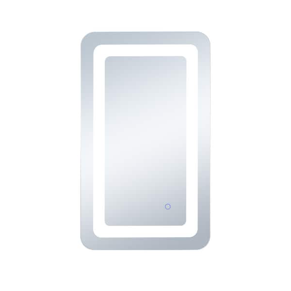 Unbranded Home Living 27 in. W x 30 in. H Rectangular Frameless LED Wall Bathroom Vanity Mirror in Glossy White(Color Changing)