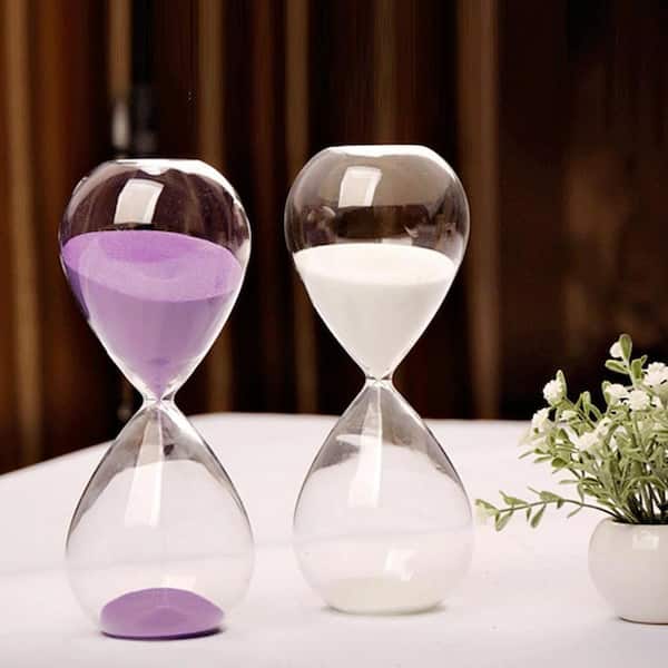 Afoxsos White Sand Hourglass 15-Minutes Timer with Durable Glass