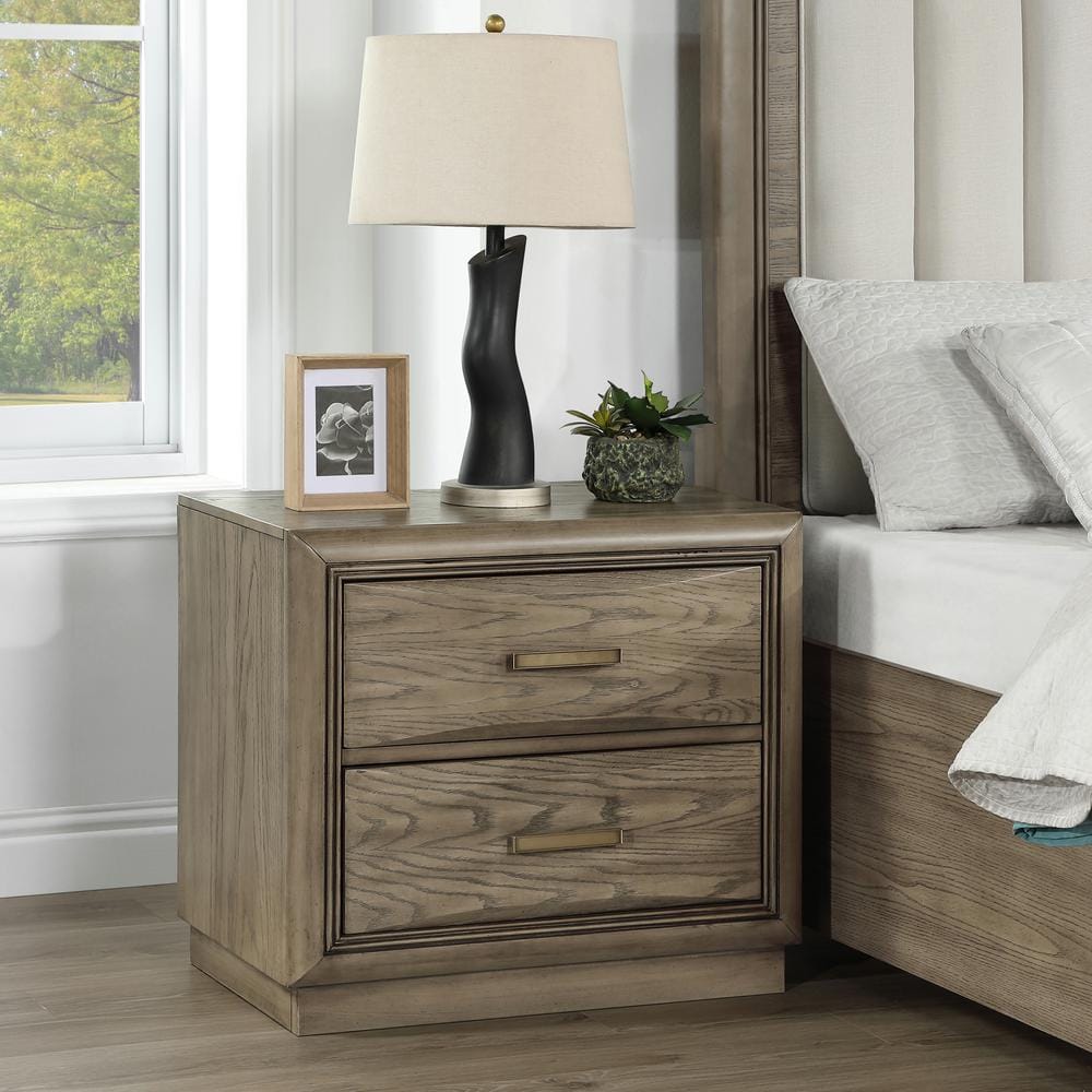 Sonoma Light Gray Wood 2-Drawers 28 in. Nightstand price history on PriceWatchPro