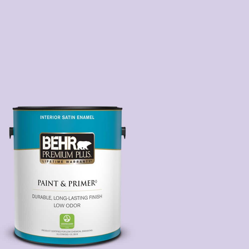 BEHR PREMIUM PLUS 1 gal. 640A3 Potentially Purple Satin Enamel Low