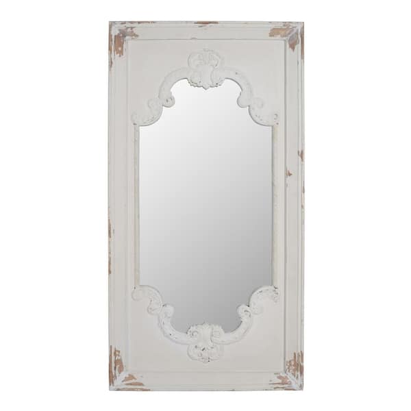 Whatseaso 28.70 in. W x 54.30 in. H Rectangular Framed Wall Bathroom Vanity Mirror in White