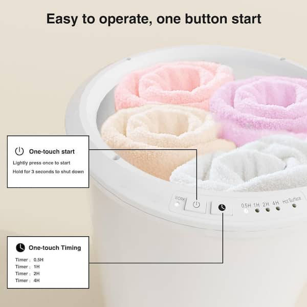 Freestanding 2-Electric Large Towel Warmer Bucket in White