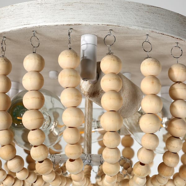 Wooden bead light pendant sales