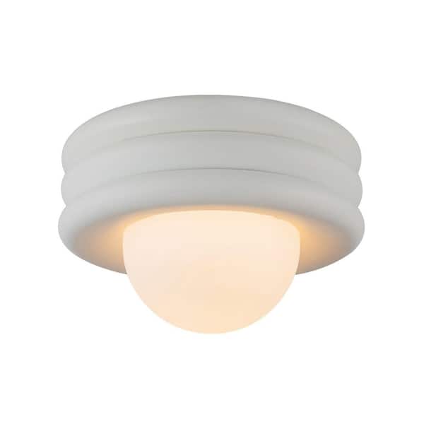 Harvey 12-in 1 Light 60-Watt Antique White Semi-Flush Mount