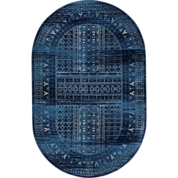 Unique Loom District Sequoia Blue 5' 0 x 8' 0 Area Rug