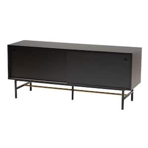Truett 53.1 in. Dark Brown and Black TV Stand Fits TV's up to 58 in.