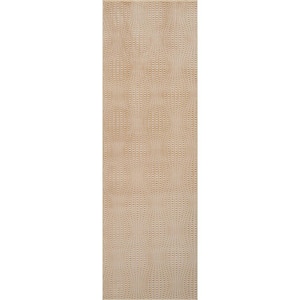 Serenity Beige Solid 2 ft. X 7 ft. Modern Runner Non Skid Soft Indoor Area Rug