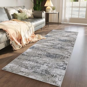 Mist Taupe 2 ft. x 6 ft. Modern Abstract Area Rug