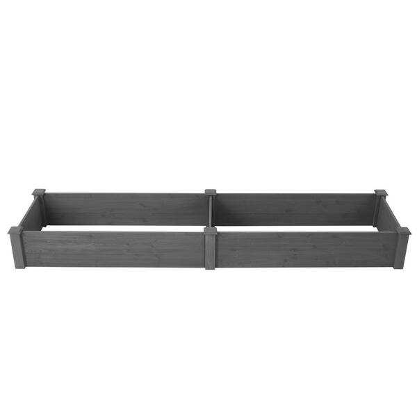 Tenleaf 96 in. x 28 in. x 10 in. Gray Solid Wood Raised Garden Bed