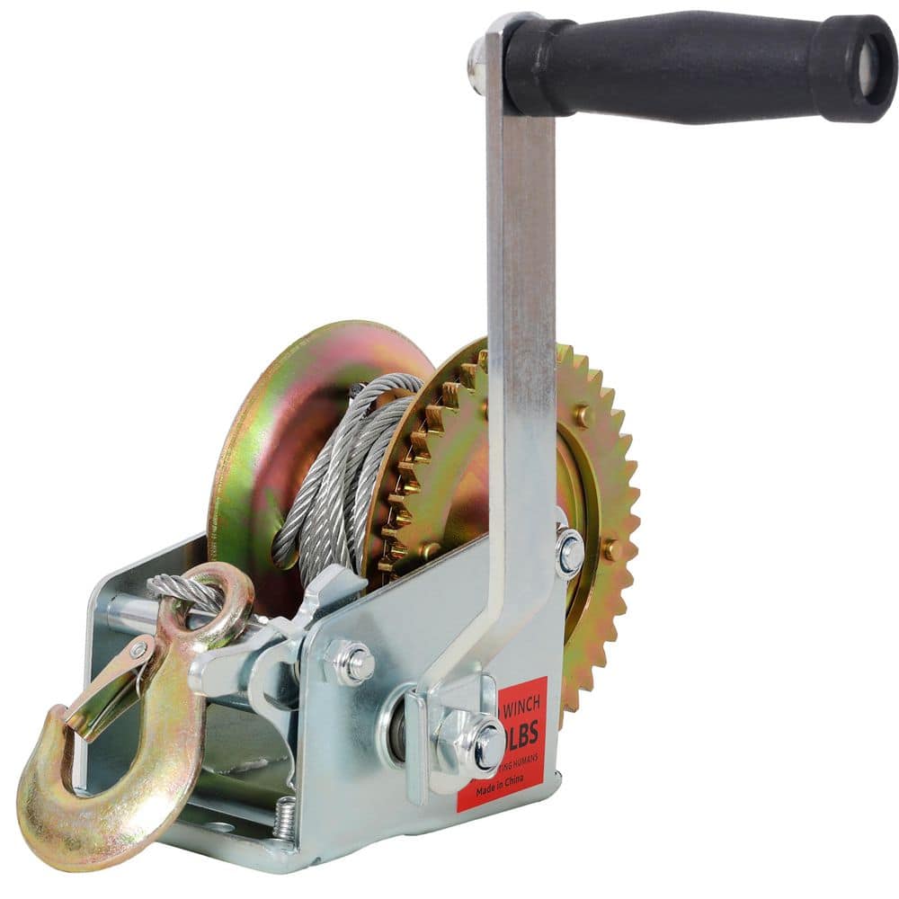 1200 lbs. Hand Winch, w/ 32.8 ft. Steel Cable 4.1:1 Gear Ratio Portable Winch 2-Way Ratchet for Trailer, Boat ATV Towing price history on PriceWatchPro
