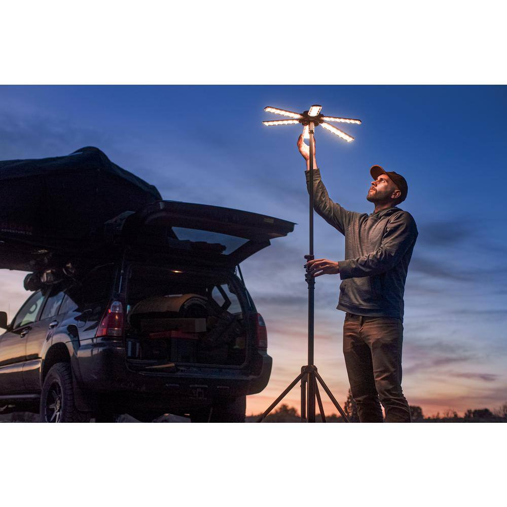 Adjustable Black Steel Portable LED Area Light with 6000 Lumens