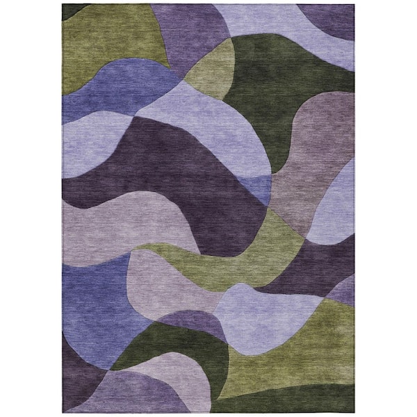 Chantille Machine Washable Indoor/Outdoor Abstract ACN2141 Purple 8 ft. x 10 ft. Area Rug