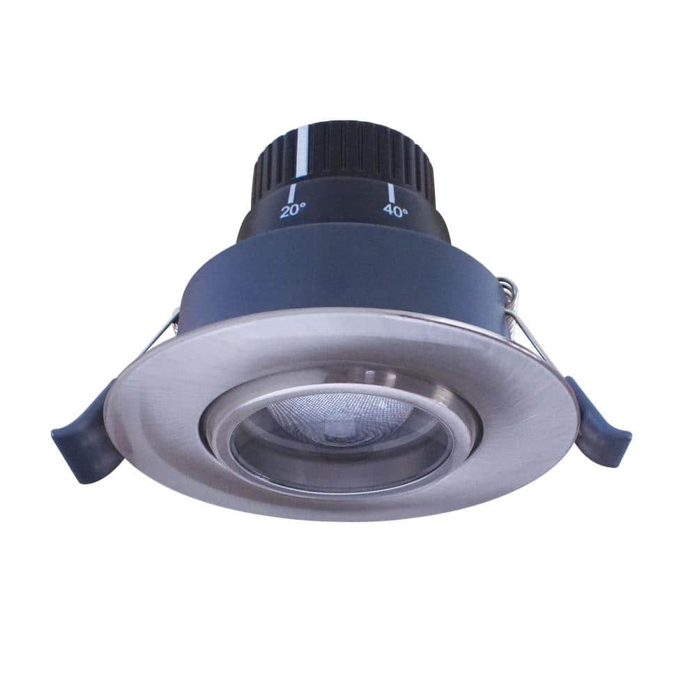 3-3/8 in. 4000K Bright White Integrated LED Recessed Gimball Light Brushed Steel Trim price history on PriceWatchPro