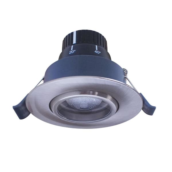 Armacost Lighting 3-3/8 in. 2700K Soft White Integrated LED Recessed Gimball Light Brushed Steel Trim