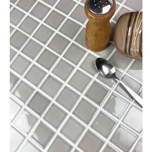 Monet Pebble Gray 12 in. x 12 in. Square Mosaic Porcelain Wall and Pool Tile (30 sq. ft./Case)