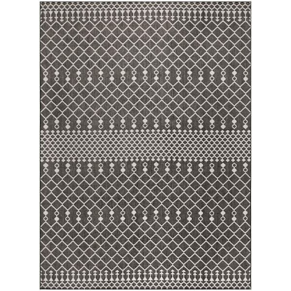 Positano Black 9 ft. x 12 ft. Moroccan Contemporary Area Rug