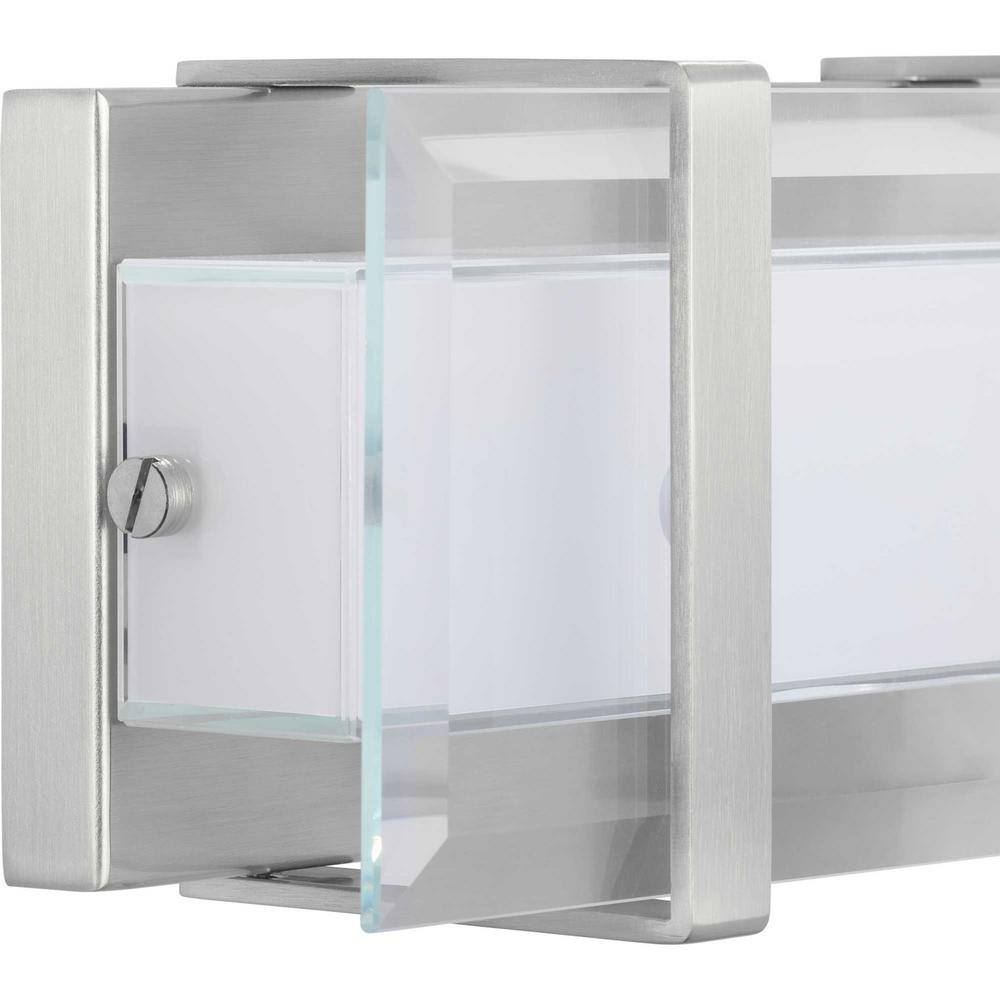 Brushed Nickel LED Wall Sconce with Clear Glass Panels