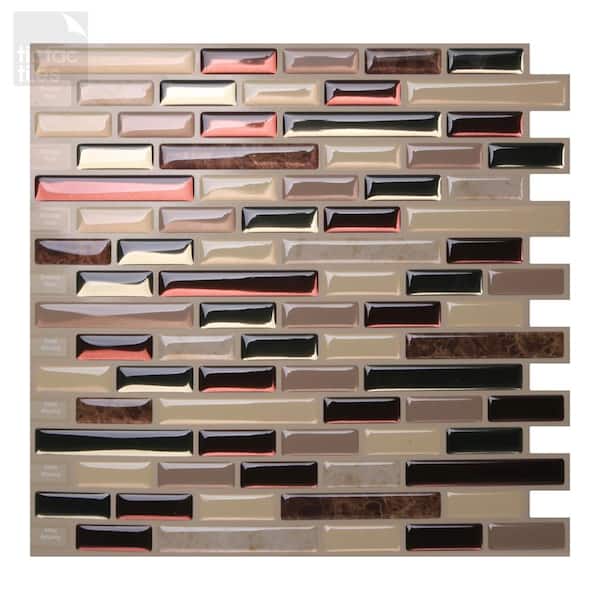 Tic Tac Tiles Como Mare 10 in. W x 10 in. H Peel and Stick Self-Adhesive Decorative Mosaic Wall Tile Backsplash (5-Tiles)