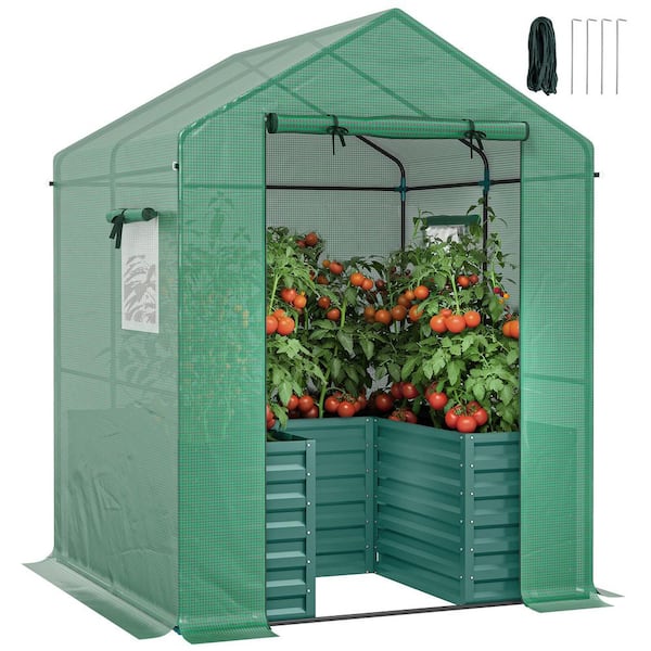 OGETFUUR 57 in. W x 57 in. D x 76 in. H Greenhouse for Outdoors