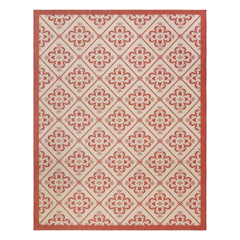 Paseo Bran Red 5 ft. x 7 ft. Trellis Indoor/Outdoor Area Rug price history on PriceWatchPro