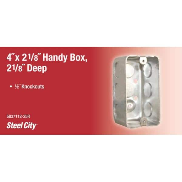 1-Gang 4 in. 2-1/8 in. D New Work Metal Utility Box