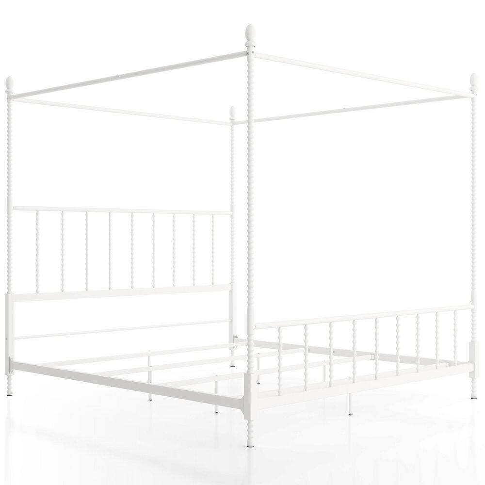 Cathy Black Metal Frame King Canopy Bed with Spindle Posts - thumbnail 4