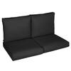 SORRA HOME 27 in. x 23 in. x 5 in. (4-Piece) Deep Seating Outdoor Loveseat Cushion in Sunbrella Canvas Black HD655541TESC