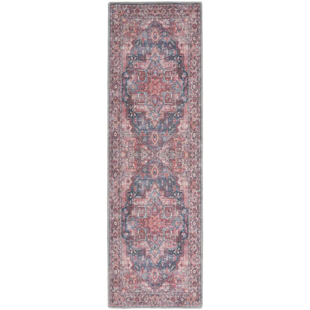 Multicolor Floral Cotton Chenille Runner Rug, 2' x 6'