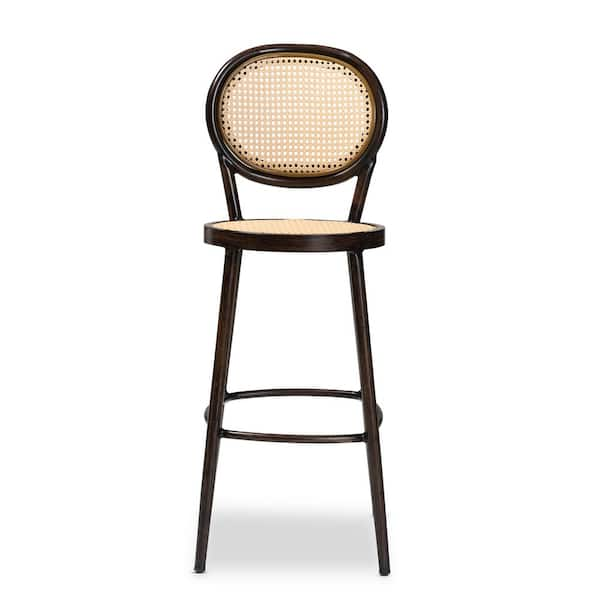 Baxton Studio Thalia Beige and Brown Metal Outdoor Bar Stool 211