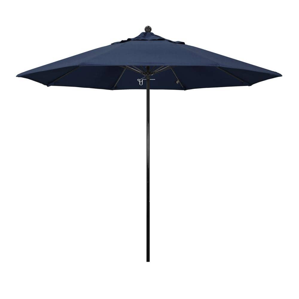 California Umbrella 9 Ft. Black Fiberglass Commercial Market Patio ...