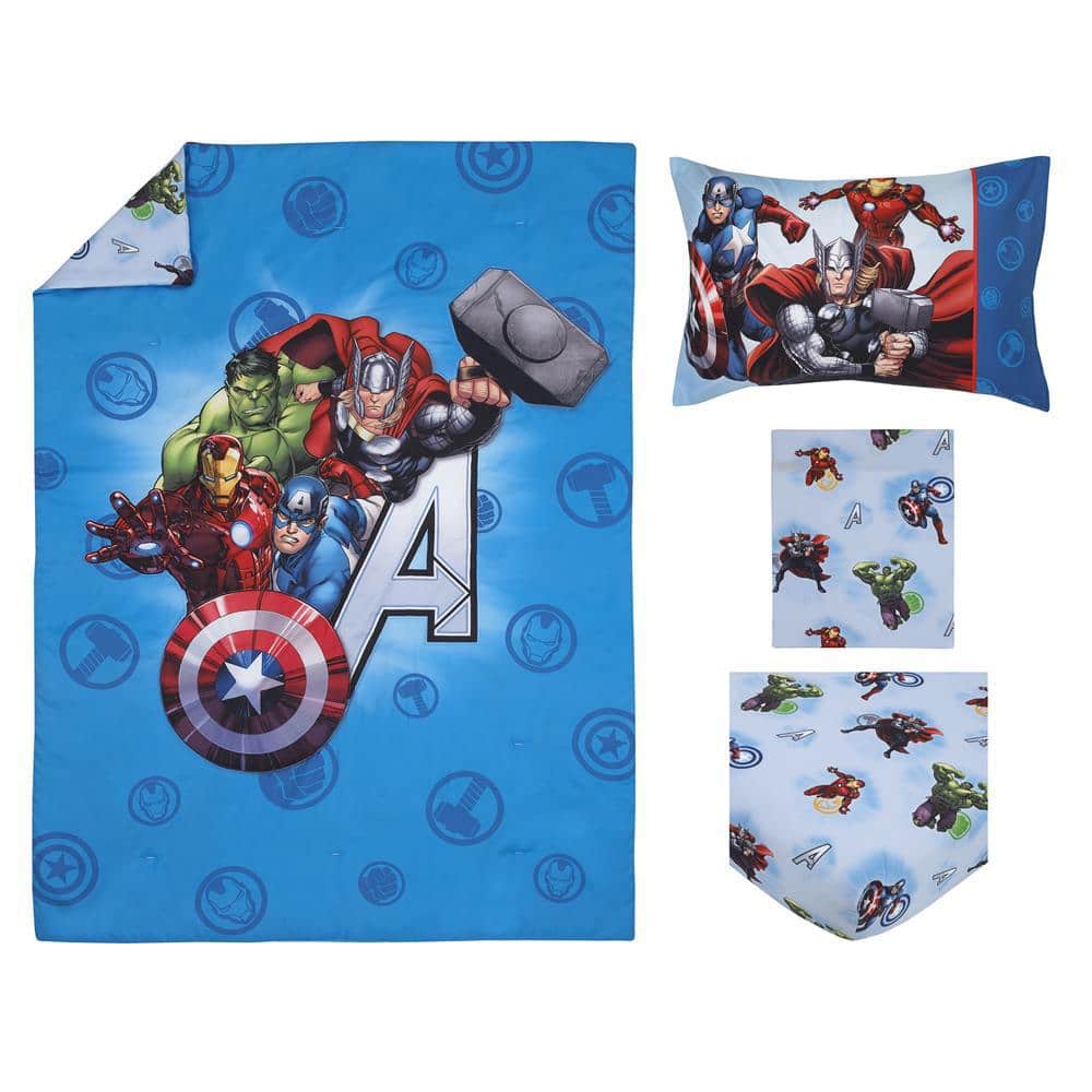 Marvel Avengers 4 Piece Toddler Bed Set in Polyester 5735416P - The ...