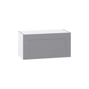 Bristol Painted Slate Gray Shaker Assembled Wall Bridge Kitchen Cabinet with Lift up (30 in. W x 15 in. H x 14 in. D)