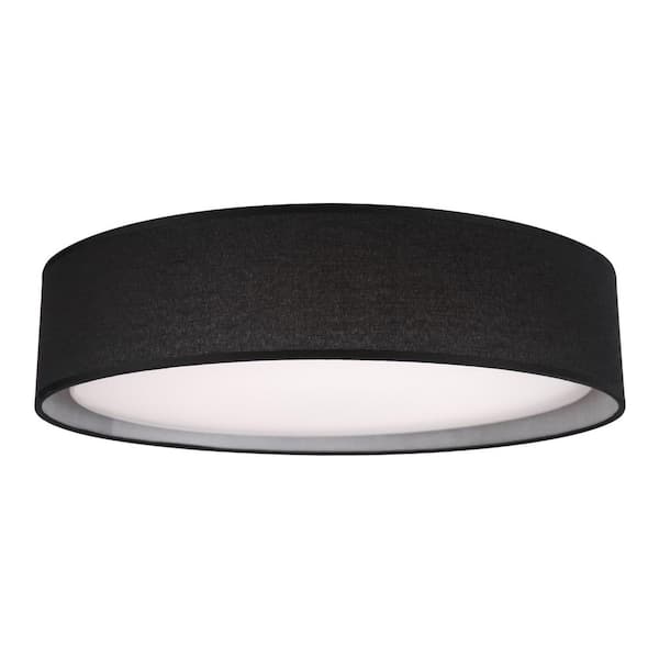 Dalton 20 in. 1 Light 30-Watt Black Integrated LED Flush Mount