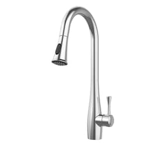 Single-Handle Pull-Down Sprayer Kitchen Faucet with Dual Function in Chrome