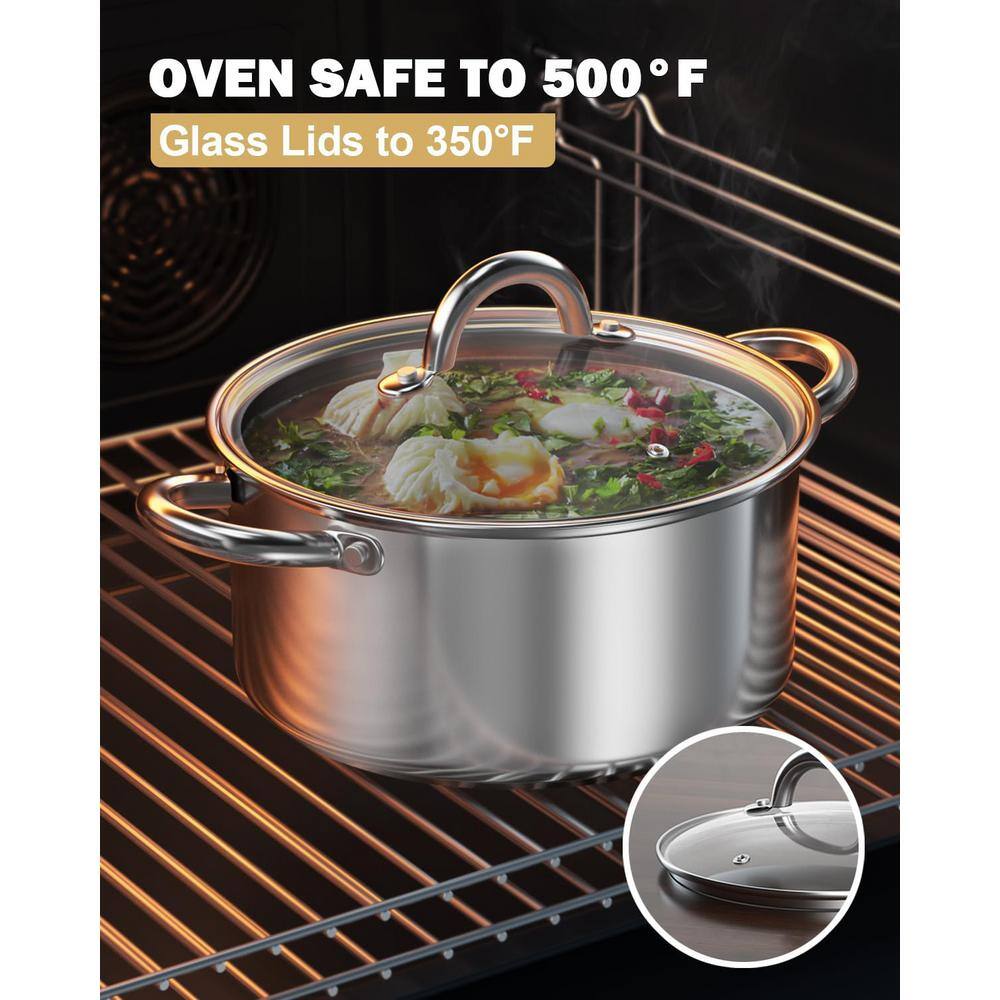 12-Quart Stainless Steel Stockpot with Glass Lid