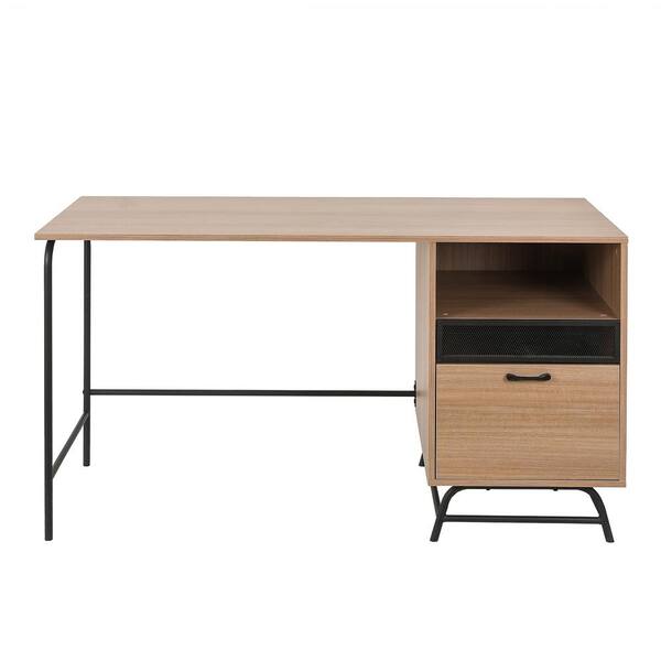 officeworks desk white and oak