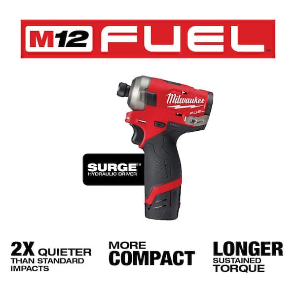 M12 FUEL 12V Lithium-Ion Brushless Cordless SURGE 1/4 in. Hex Impact Driver and Oscillating Multi-Tool Combo Kit