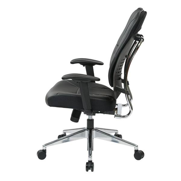 Office Star Products Work Smart Executive Bonded Leather Office Chair In  Black with Silver Coated Nylon Base ECH17056-EC3 - The Home Depot