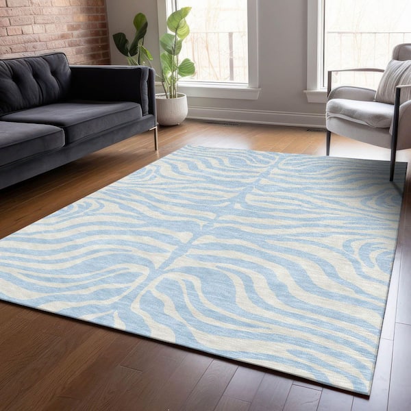 Chantille Machine Washable Indoor/Outdoor Abstract ACN1042 Sky 5 ft. x 7 ft. 6 in. Area Rug