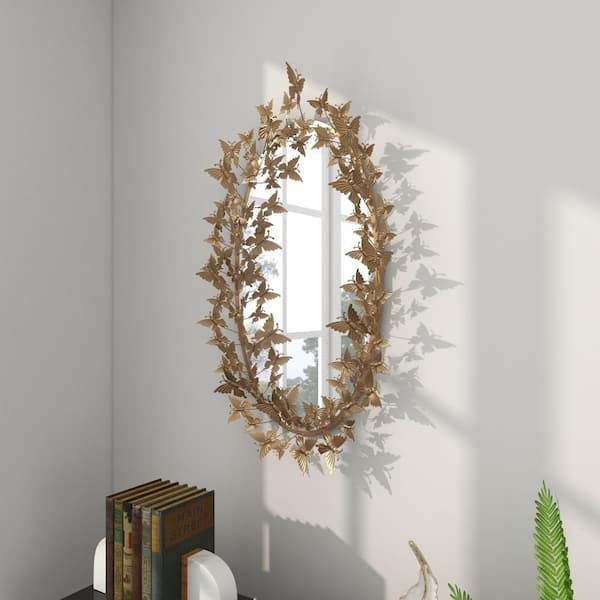 StyleWell Kids Medium Round Gold Bow Mirror (24 in.) V212893 - The Home  Depot