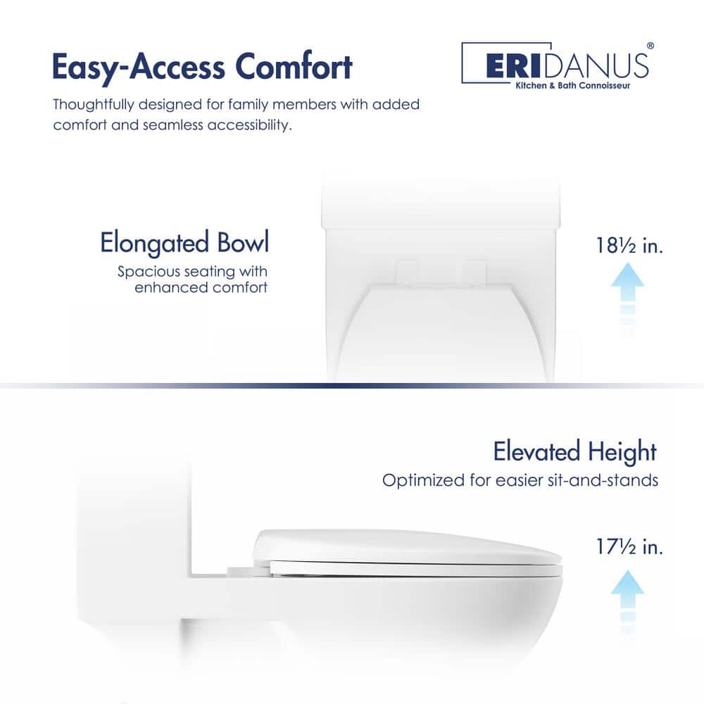 Denbigh Chair Height Elongated White Ceramic Toilet