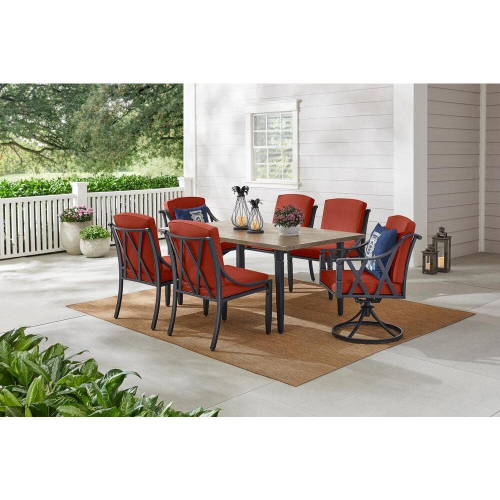 hampton bay oak cliff dining set