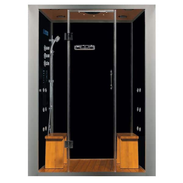 Steam Planet Galaxy 60 in. x 32 in. x 87 in. Steam Shower Enclosure Kit with 4.2kw Generator in Black