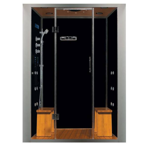 Steam Planet Galaxy Plus 60 in. x 36 in. x 87 in. Steam Shower Enclosure Kit with 4.2kw Generator in Black